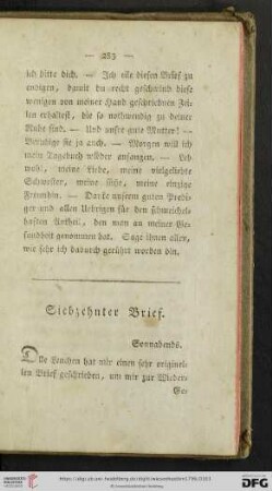 Siebzehnter Brief