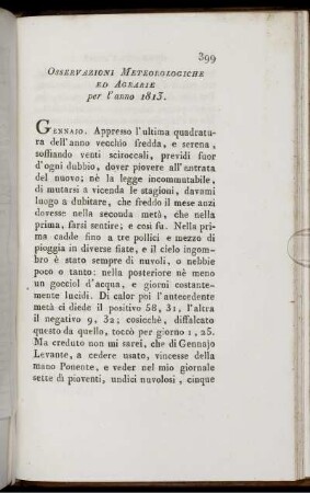 Osservazioni Meteorologiche Mediche Ed Agrarie per l'anno 1813.