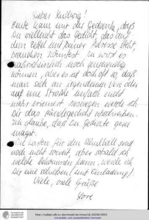 Briefe von Lore Knapp an Ludwig Flaig