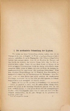 Moderne Orthopädik : 1. Die mechanische Behandlung der Kyphose. 2. Die Behandlung des angebornen Klumpfusses. Mit 5 lithographirten Tafeln
