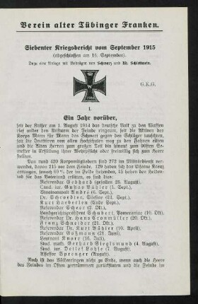 1-31, 7. Bericht: September 1915