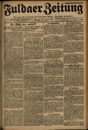 Ausgabe vom Mittwoch, den 20. Januar 1926.