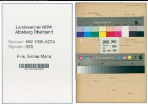 Entnazifizierung Emma Maria Fink , geb. 18.01.1918 (Kaufmaennische Angestellte)
