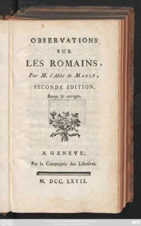 Observations Sur Les Romains