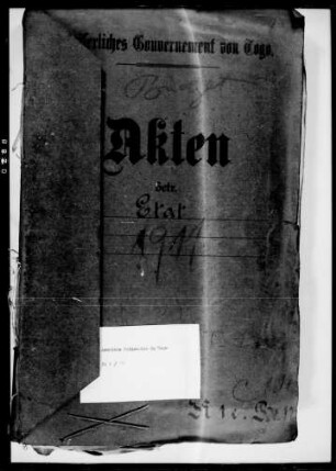 Etat für das Schutzgebiet Togo auf das Rechnungsjahr 1911