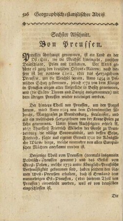 Sechster Abschnitt. Von Preussen