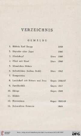 Gemälde (Nr.1-31)