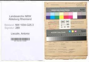 Entnazifizierung Antonio Liscutin , geb. 12.05.1905 (Uhrmacher)