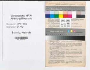 Entnazifizierung Heinrich Schmitz, geb. 03.05.1882 (Verw.Angest.)