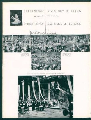 Hollywood vista muy de cerca : Entretelones del baile en el cine - Piccolino