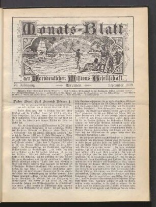 70. Jahrgang. Bremen. September 1909