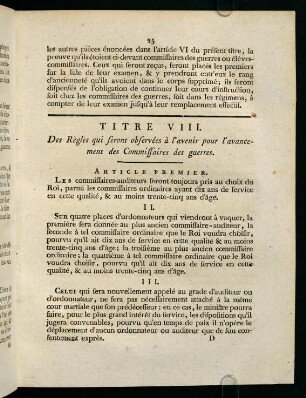 25-32, Titre VIII. - Titre XIII.