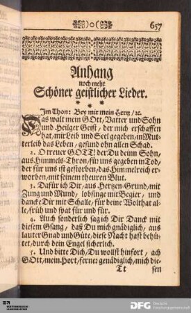 Anhang noch mehr Schöner geistlicher Lieder.