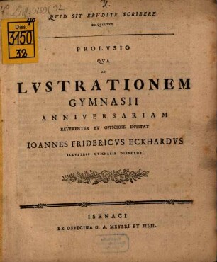 Prolusio, qua quid sit erudite scribere, disquiritur