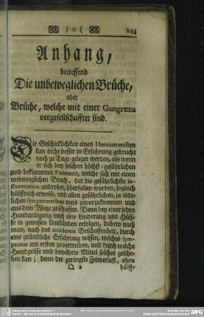 Anhang, betreffend Die unbeweglichen Brüche, ...