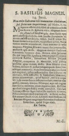 S. Basilius Magnus.