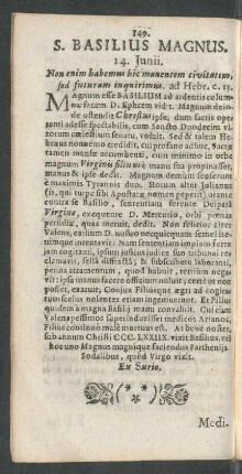 S. Basilius Magnus.