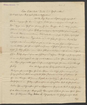 Brief an Ludwig Emil Grimm, Marie Elisabeth Grimm und Friederike Louise Böttner : 19.03.1841