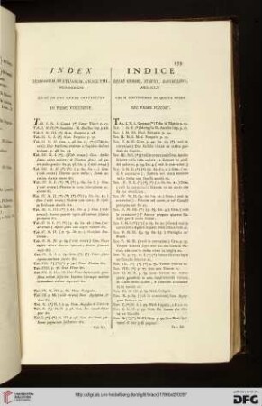 Index Gemmarum, Statuarum, Anaglyph., Nummorum / Indice delle Gemme, Statue, Bassirilievi, Medaglie
