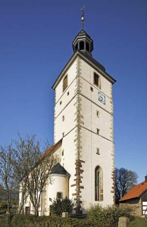 Evangelische Pfarrkirche Sankt Johannis — Kirchturm der evangelische Pfarrkirche Sankt Johannis