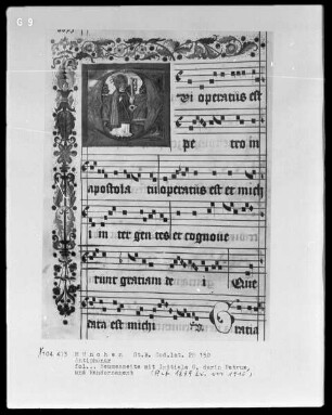 Antiphonarium — Initiale O, darin der heilige Petrus