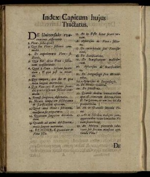 Index Capitum hujus Tractatus