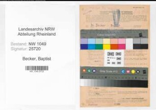 Entnazifizierung Baptist Becker , geb. 12.12.1897 (Studienrat)