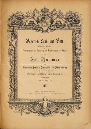Bayerisch Land und Volk : offizielles Organ des Landesverbandes zur Hebung des Fremdenverkehrs in Bayern. 4. 1893