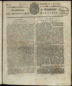 No. 28, Sonnabend den 4. April 1812