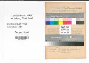 Entnazifizierung Josef Deppe , geb. 01.09.1903 (Ingenieur)