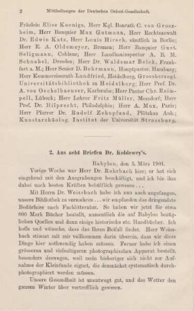 2. Aus acht Briefen Dr. Koldewey's