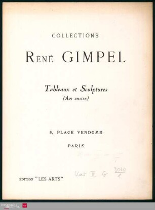 Collections René Gimpel : tableaux et sculptures (art ancien)