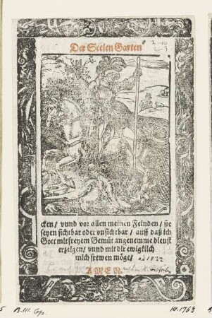 Heiliger Georg zu Pferd, aus: "Seelengarten"