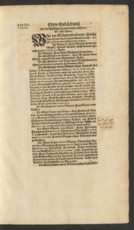 Parentalia. Ehrn-Gedächtniß