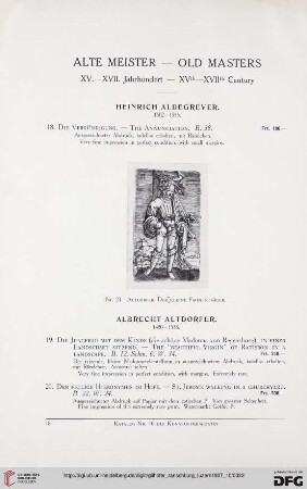Alte Meister - Old masters. XV.-XVII. Jahrhundert - XVth-XVIIth century (Nr. 18-273)