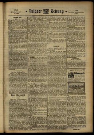 Zweite Ausgabe vom Freitag, den 09. Februar 1912.