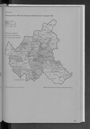 Schaubild 3 Stimmenanteile der SPD in den Hamburger Stadtteilen bei der Europawahl 1984