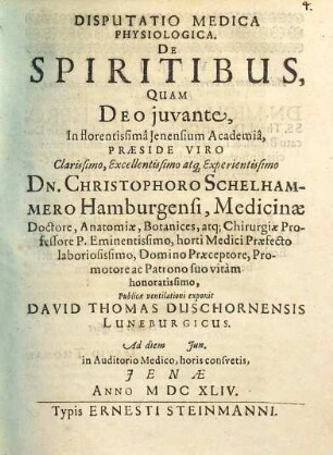 Disputatio Medica Physiologica. De Spiritibus