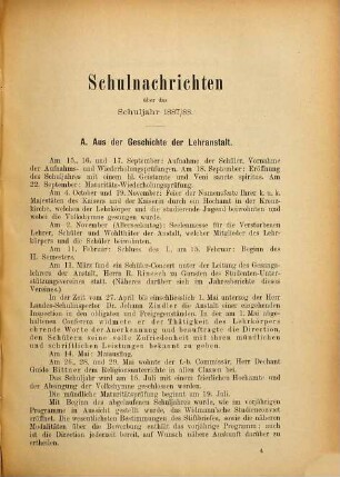 Jahresschrift des K.K. Staats-Gymnasiums in Villach : am Schlusse des Schuljahres .... 19. 1887/88