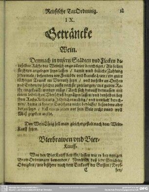 IX. Geträncke