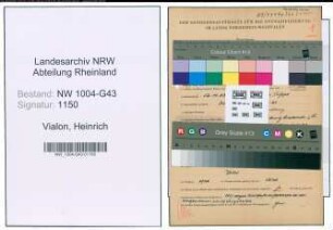 Entnazifizierung Heinrich Vialon , geb. 12.11.1883 (Sprengmeister)