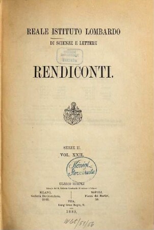 Rendiconti. 22. 1889
