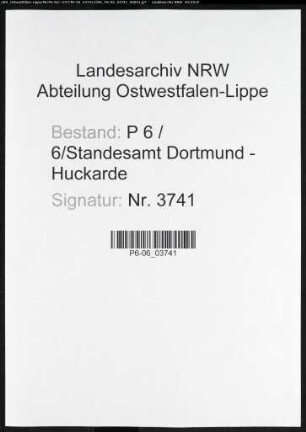 Sterberegister Standesamt Dortmund-Huckarde (IV)