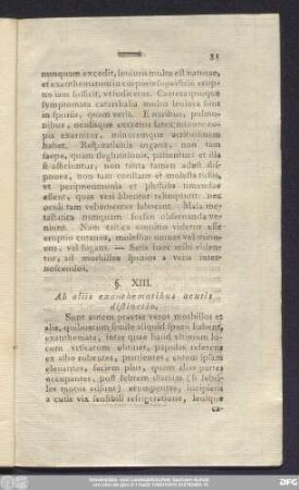 §. XIII. Ab aliis exanthematibus acutis distinctio.