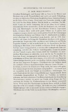 II. Der Manierismus