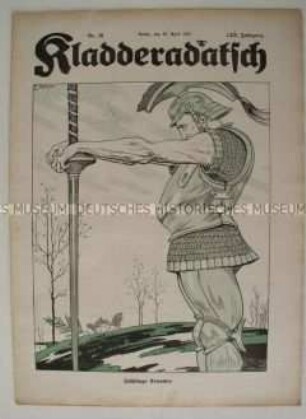 Satirezeitschrift "Kladderadatsch" zur Kriegslage im Frühjahr 1917 (Titelkarikatur)