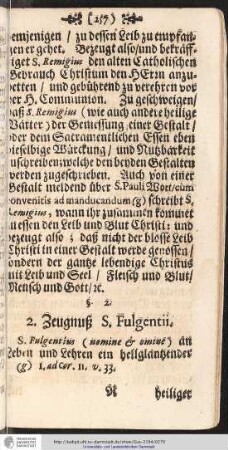 2. Zeugnuß S. Fulgentii.