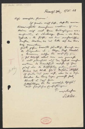 Brief an B. Schott's Söhne : 05.06.1928