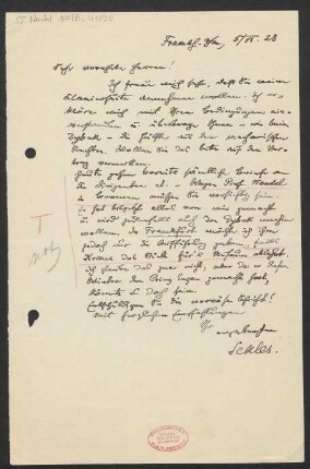 Brief an B. Schott's Söhne : 05.06.1928