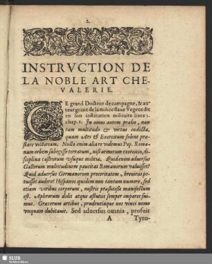 Instruction De La Noble Art Chevalerie